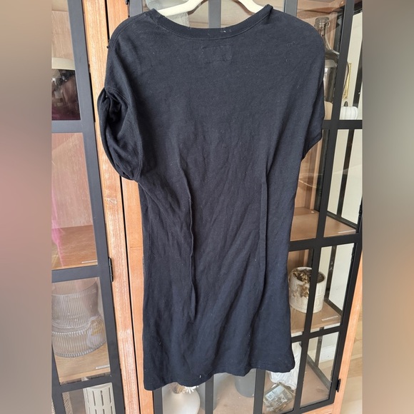 Current/Elliott The Pintucked Dress Caviar Destroy TShirt Mini short sleeve - Picture 3 of 11